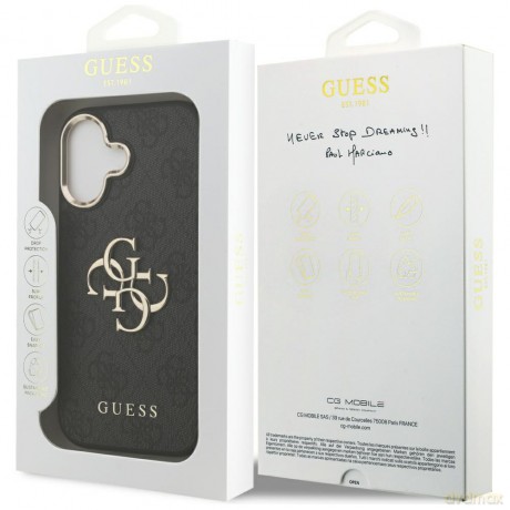 Guess nakładka do iPhone 17 HC 4G PU W/ BIG 4G CLASSIC LOGO GD czarna