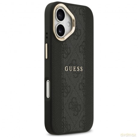 Guess nakładka do iPhone 17 HC MAGSAFE PU W/ 4G PU STRIPE czarna