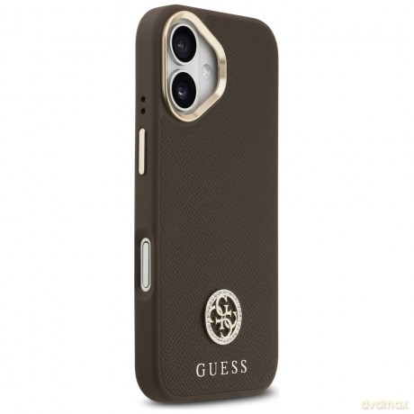 Guess nakładka do iPhone 17 HC MAGSAFE PU W/ GRAINED PU STRASS LOGO brązowa