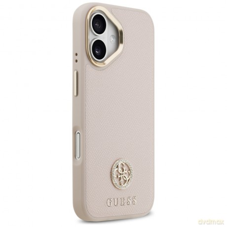 Guess nakładka do iPhone 17 HC MAGSAFE PU W/ GRAINED PU STRASS LOGO różowa
