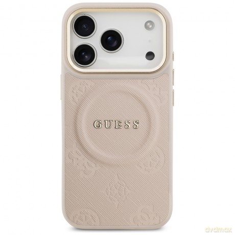 Guess nakładka do iPhone 17 Pro HC MAGSAFE PU W/ PEONY HOT STAMP różowa