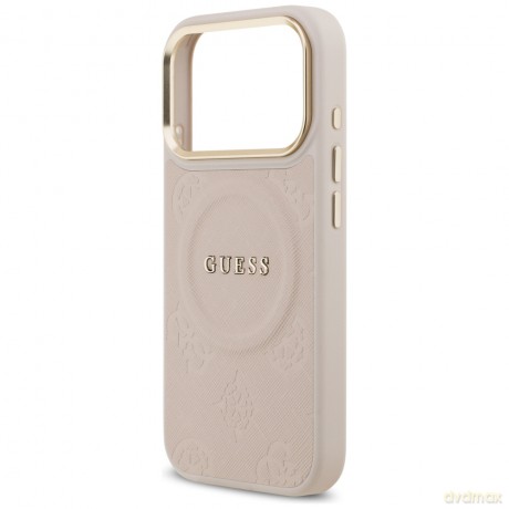 Guess nakładka do iPhone 17 Pro HC MAGSAFE PU W/ PEONY HOT STAMP różowa