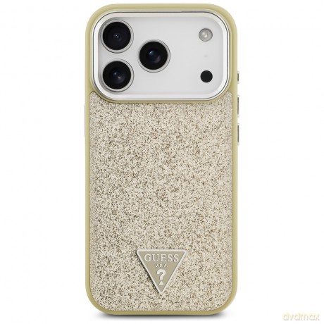 Guess nakładka Glitter Triangle Logo MagSafe do iPhone 17 Pro złota