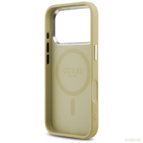 Guess nakładka Glitter Triangle Logo MagSafe do iPhone 17 Pro złota