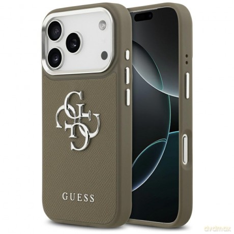 Guess nakładka Grained Big 4G Classic Logo do iPhone 17 Pro brązowa