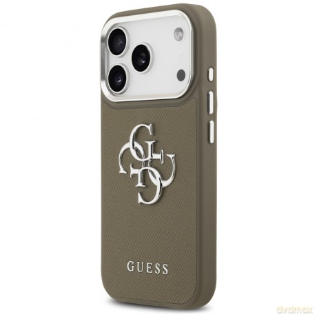 Guess nakładka Grained Big 4G Classic Logo do iPhone 17 Pro brązowa