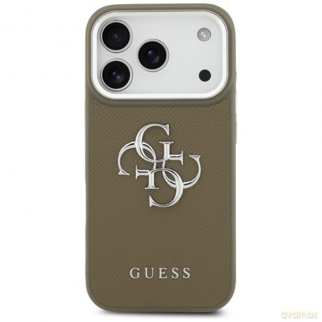 Guess nakładka Grained Big 4G Classic Logo do iPhone 17 Pro brązowa
