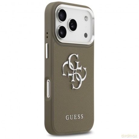 Guess nakładka Grained Big 4G Classic Logo do iPhone 17 Pro brązowa