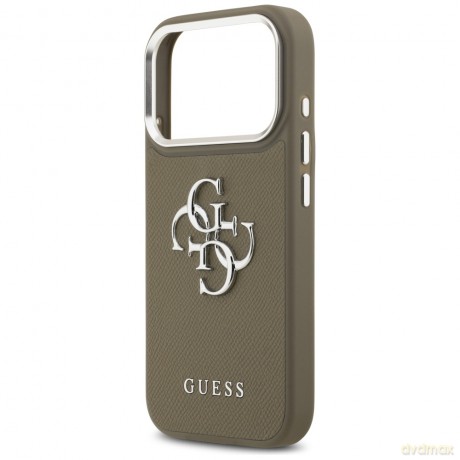 Guess nakładka Grained Big 4G Classic Logo do iPhone 17 Pro brązowa