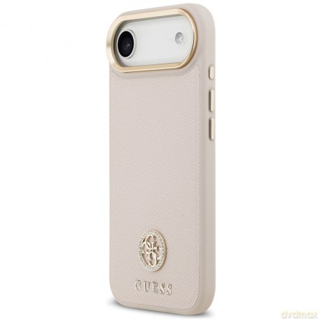 Guess nakładka Grained Strass Logo MagSafe do iPhone Air różowa