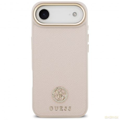 Guess nakładka Grained Strass Logo MagSafe do iPhone Air różowa