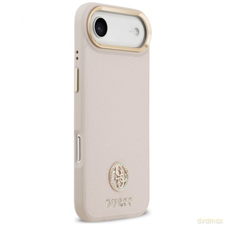 Guess nakładka Grained Strass Logo MagSafe do iPhone Air różowa