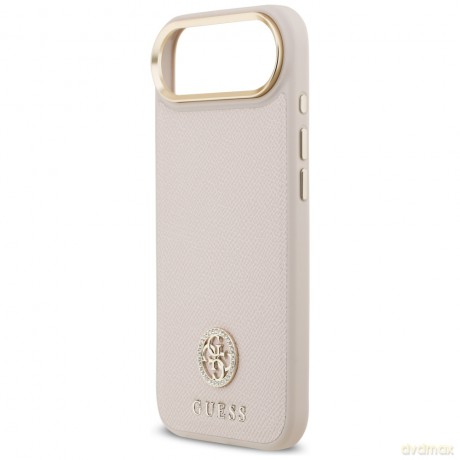 Guess nakładka Grained Strass Logo MagSafe do iPhone Air różowa