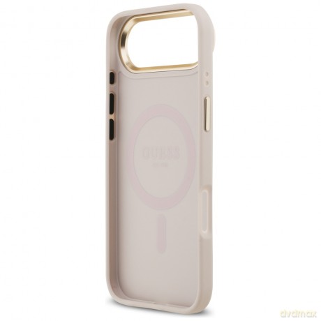 Guess nakładka Grained Strass Logo MagSafe do iPhone Air różowa