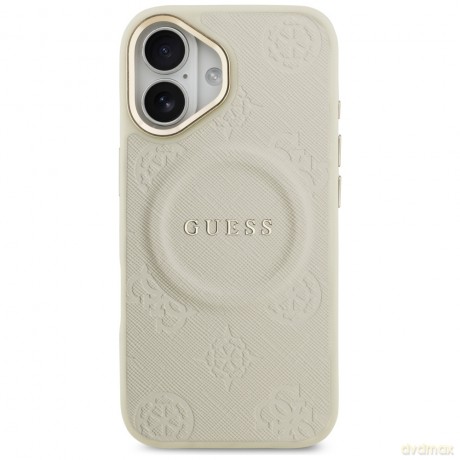 Guess nakładka Peony Hot Stamp MagSafe do iPhone 17 beżowa