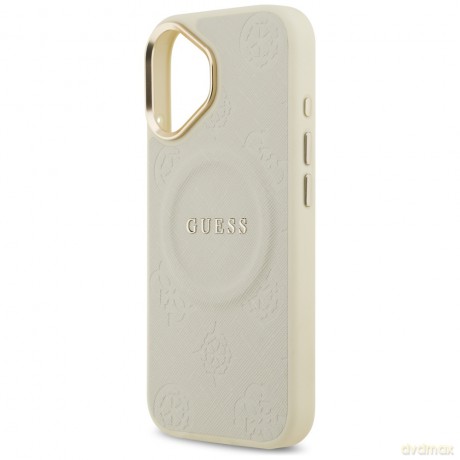 Guess nakładka Peony Hot Stamp MagSafe do iPhone 17 beżowa