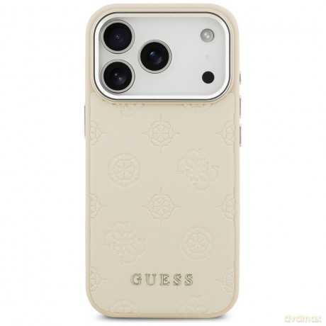 Guess nakładka Peony Hot Stamp Script MagSafe do iPhone 17 Pro beżowa