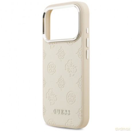 Guess nakładka Peony Hot Stamp Script MagSafe do iPhone 17 Pro beżowa