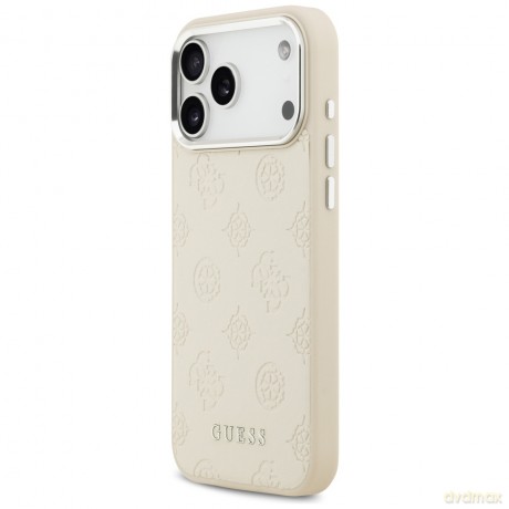 Guess nakładka Peony Hot Stamp Script MagSafe do iPhone 17 Pro Max beżowa
