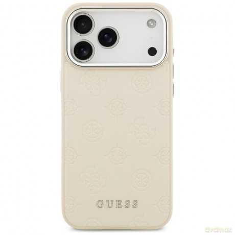 Guess nakładka Peony Hot Stamp Script MagSafe do iPhone 17 Pro Max beżowa