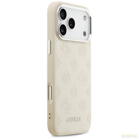Guess nakładka Peony Hot Stamp Script MagSafe do iPhone 17 Pro Max beżowa