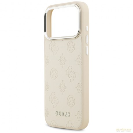 Guess nakładka Peony Hot Stamp Script MagSafe do iPhone 17 Pro Max beżowa