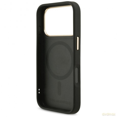 Karl Lagerfeld nakładka Big Strap Choupette Metal Logo MagSafe do iPhone 17 Pro Max czarna