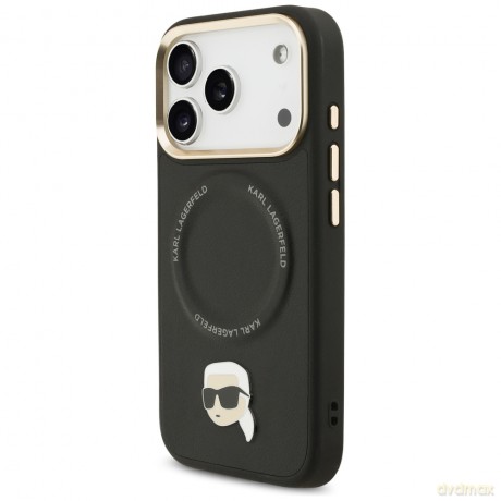 Karl Lagerfeld nakładka Big Strap Karl Metal Logo MagSafe do iPhone 17 Pro Max czarna