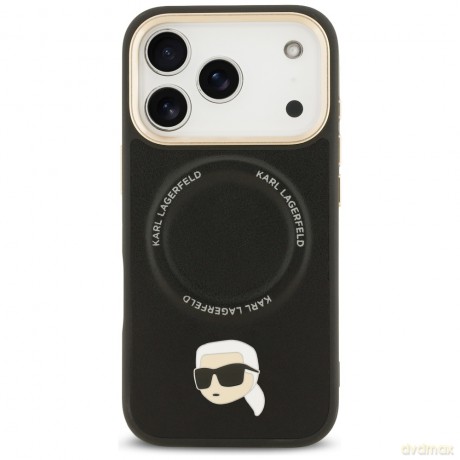 Karl Lagerfeld nakładka Big Strap Karl Metal Logo MagSafe do iPhone 17 Pro Max czarna