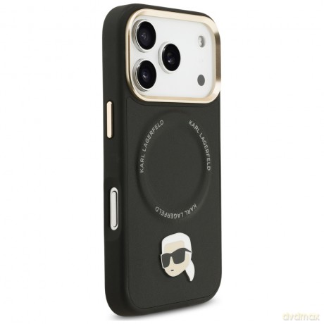 Karl Lagerfeld nakładka Big Strap Karl Metal Logo MagSafe do iPhone 17 Pro Max czarna