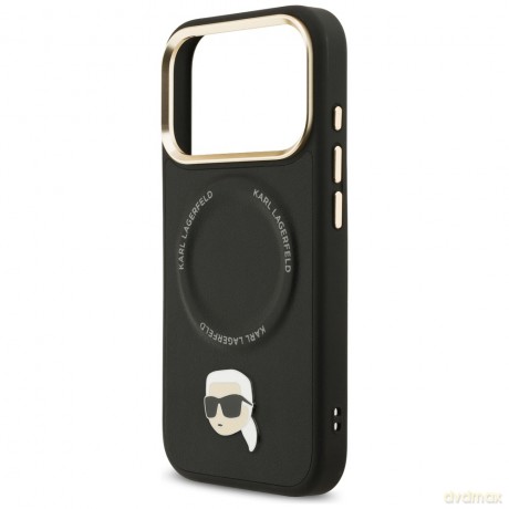 Karl Lagerfeld nakładka Big Strap Karl Metal Logo MagSafe do iPhone 17 Pro Max czarna