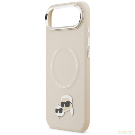 Karl Lagerfeld nakładka Magsafe PU case with Karl&Choupette heads pins logo and metal camera buttons do iPhone 17 Air szara