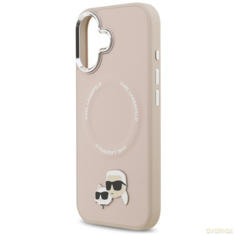 Karl Lagerfeld nakładka Magsafe PU case with Karl&Choupette heads pins logo and metal camera buttons do iPhone 17 beżowa