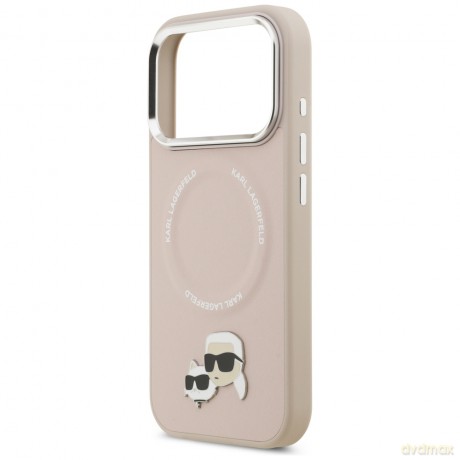 Karl Lagerfeld nakładka Magsafe PU case with Karl&Choupette heads pins logo and metal camera buttons do iPhone 17 Pro beżowa