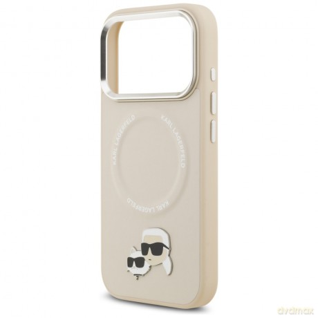 Karl Lagerfeld nakładka Magsafe PU case with Karl&Choupette heads pins logo and metal camera buttons do iPhone 17 Pro Max szara