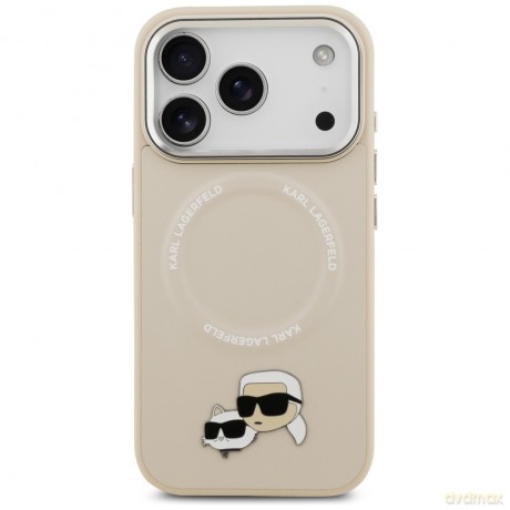 Karl Lagerfeld nakładka Magsafe PU case with Karl&Choupette heads pins logo and metal camera buttons do iPhone 17 Pro szara