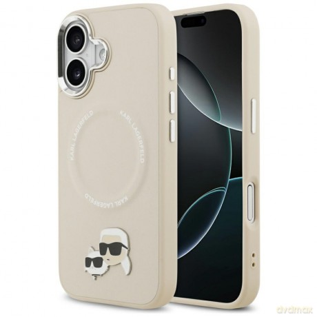 Karl Lagerfeld nakładka Magsafe PU case with Karl&Choupette heads pins logo and metal camera buttons do iPhone 17 szara