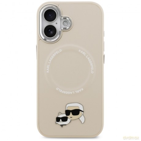 Karl Lagerfeld nakładka Magsafe PU case with Karl&Choupette heads pins logo and metal camera buttons do iPhone 17 szara