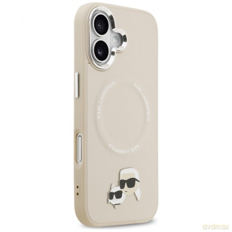Karl Lagerfeld nakładka Magsafe PU case with Karl&Choupette heads pins logo and metal camera buttons do iPhone 17 szara