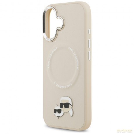 Karl Lagerfeld nakładka Magsafe PU case with Karl&Choupette heads pins logo and metal camera buttons do iPhone 17 szara