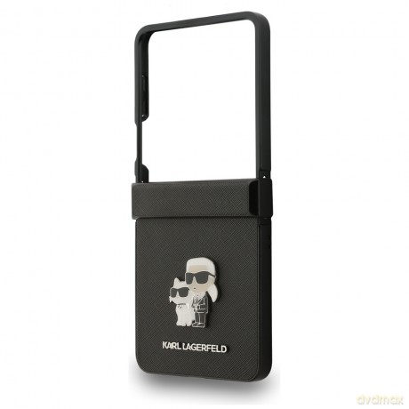 Karl Lagerfeld nakładka Saffiano Karl&Choupette Pin do Samsung Galaxy Z Flip7 czarna