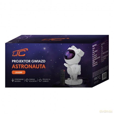 LTC Lampka projektor Astronauta RGB + głośnik + pilot