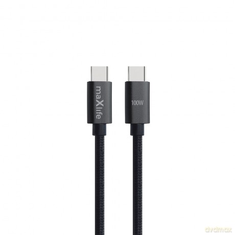 Maxlife kabel MXUC-12 USB-C - USB-C 1,0 m 100W czarny