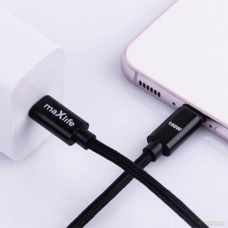 Maxlife kabel MXUC-12 USB-C - USB-C 1,0 m 100W czarny
