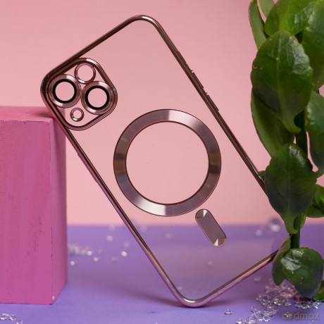 Nakładka Color Chrome Mag do iPhone 17 Pro 6,3" różowo-złota open ring