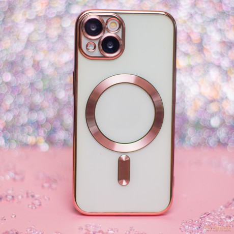 Nakładka Color Chrome Mag do iPhone 17 Pro Max 6,9" różowo-złota open ring