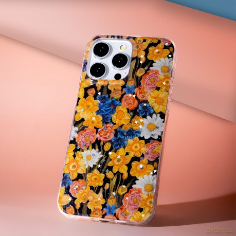 Nakładka Glow Glam do iPhone 15 6,1" pomarańczowa