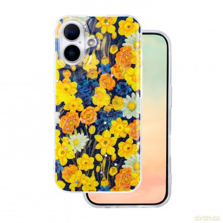 Nakładka Glow Glam do iPhone 16 6,1" pomarańczowa