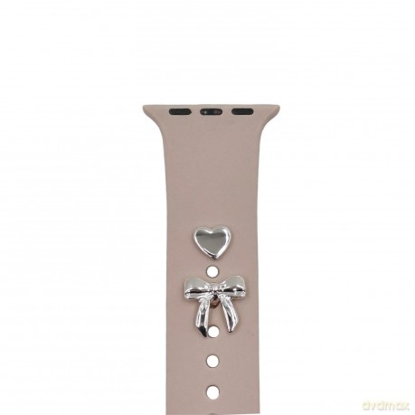 Pin Charms zestaw do paska do zegarka kokardka srebny