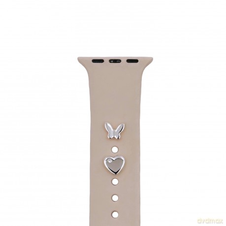 Pin Charms zestaw do paska do zegarka motyl srebrny